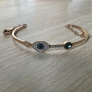 Swarovski Gold and Blue Evil Eye Bracelet